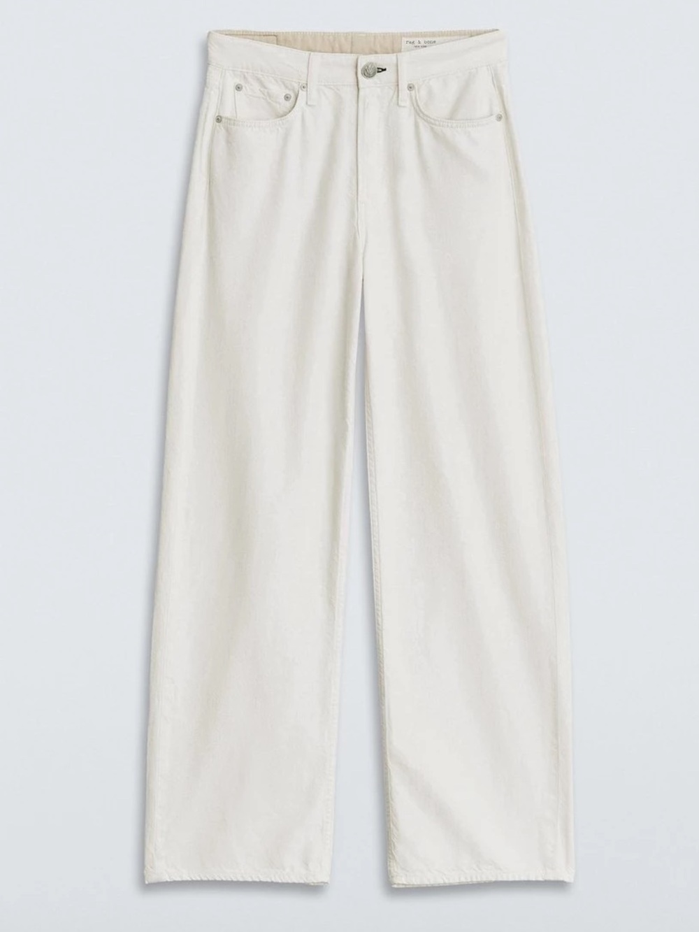 Rag & Bone Logan Wide-Leg Featherweight Jeans in Ecru
